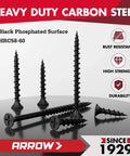 Black drywall screws with bugle head, coarse thread, displayed on surface; part of Drywall Screws Assortment Kit, 320 Piece Black Coated Wood Screws Set In Sizes Six And Eight, Phillips Size Two Bugle Head, Coarse Thread Sharp Tips For Drywall, Wood And Soft Metal, Six Lengths From Three Quarters Inch To Three Inches.