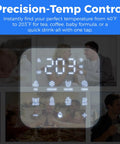Digital display of 3-In-1 Water Dispenser With Ice Maker And Coffee Brewer showing temperature settings and functions