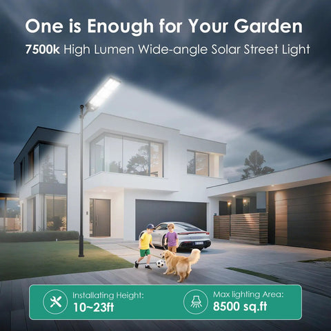 12000W Solar Street Lights Outdoor Waterproof Two Pack Large Parking Lot Flood Lights illuminating modern home driveway