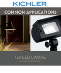 12V LED lamps for landscape lighting, featuring exterior wall lamp and spotlight, ideal for outdoor applications