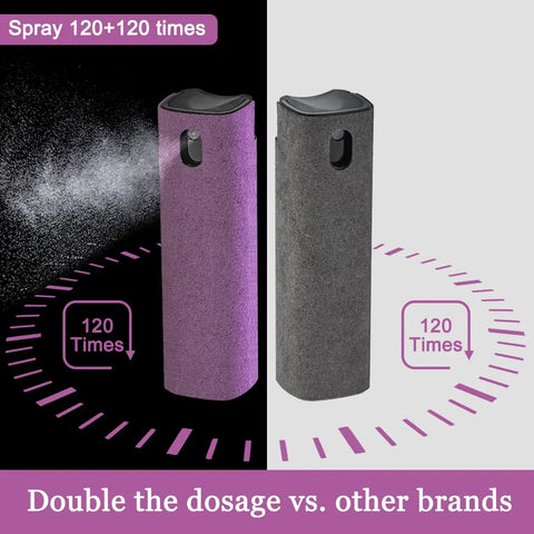 2 Pack Screen Cleaner Kit For Laptops Phones Tablets And Cars With 10ml Spray Dual Cleaning Sprays Microfiber Cloth On Face