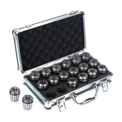 18 Piece ER32 Collet Set In Sturdy Aluminum Case For Pro Grade Precision Spring ER32 Shank Chuck From Three Thirty-Second Inch To Three Fourth Inch