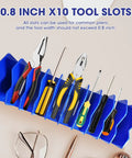 2 Pack Pliers Organizer Rack With Nonslip Base, 10 Slot Drawer Plier Tray, holding assorted hand tools horizontally