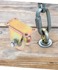 Two Pack Heavy Duty Track Pulleys Wear-Resistant Wheels For Sliding Doors And Industrial Use shown on wooden surface with chain link