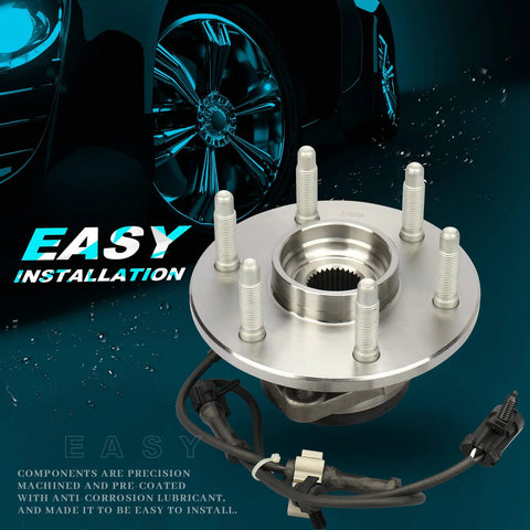 Front Wheel Hub Bearing Assembly For Four Wheel Drive And All Wheel Drive SUVs And Vans Fits Escalade Avalanche Express 1500 Silverado Suburban Tahoe Sierra Yukon Savana 1500 2500 6 Lug, easy installation