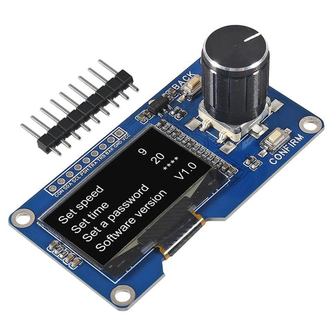 Two Pack 1.3 Inch OLED Display Module With EC11 Rotary Encoder Button I2C Interface LCD Screen For Arduino White Case SH1106 Driver