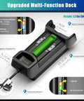 Rock Solid Wireless Barcode Scanner With Charging Stand, multi-function dock with battery charging indicators and USB port.