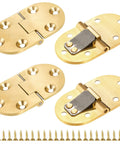 Space Saving Brass 90 Degree Folding Hinge Set For Tables And Cabinets with 24 screws for furniture and woodworking projects