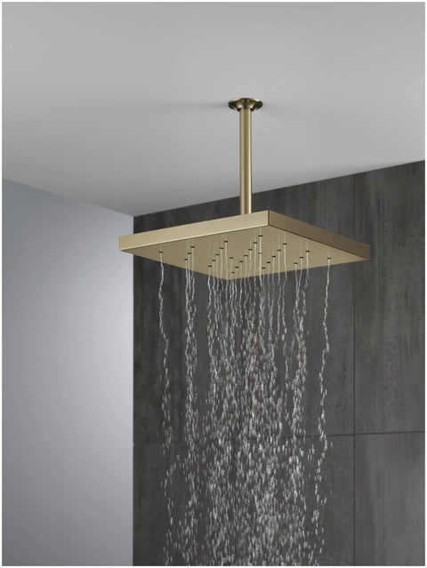 12-Inch Square Rain Shower Head With H2Okinetic Technology, 1.75 GPM, Universal Showering, Lumicoat Chrome Finish in use