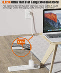 2 Prong To 3 Prong Outlet Adapter Power Strip With 5 Outlets And 3 USB Ports, 5ft Cord used with laptop on desk