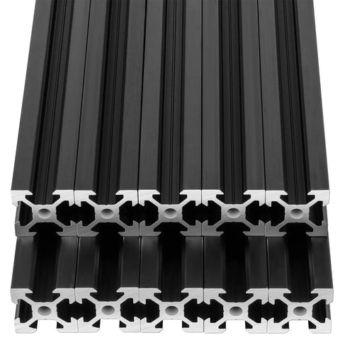 Stack of V Slot 2020 Aluminum Extrusion 800mm Length European Standard Anodized Black Finish Linear Rail for 3D Printer Engraving Machine
