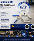 Heavy Duty Trailer Axle Spindle Alignment Clamp Weld On Spindle Jig Holds Dead Nuts Square For Straight Toe And Camber Setup Fits 3 To 5 Inch Round Tubes Industrial Steel Frame with adjustable jaws.