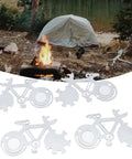 Bike Shaped 14 In 1 Pocket Multitool Card With Stainless Steel Construction, 4 Pack, shown in outdoor camping setting