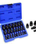 Pro Grade Heavy Duty Screw Extractor Set For Stripped Screws And Bolts Hex Head Multi Spline Easy Out Kit in blue case