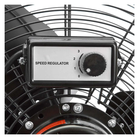 Close-up of speed regulator on 24 Inch Rolling Tilt Fan With 8600 CFM Industrial Airflow, 180 Degree Rotating, Beast Mode Cooling
