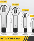 Heavy Duty Nut Splitter Set For Removing Damaged Rusted Nuts With Ease In The Garage Or Workshop Four Piece Chrome Plated 40Cr Steel