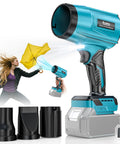Cordless Leaf Blower 18V Compatible Portable Dust Cleaner High Speed 800000RPM Handheld Turbo Jet Blower With Brushless Motor displayed