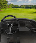 Sharp Universal Golf Cart Steering Wheel With Slick Beefy Grip And Crisp Black Center Stripe For Club Car Ds Precedent Ezgo Rvx Txt Yamaha Requires Chrome Adapter For Quick Install in golf cart interior.