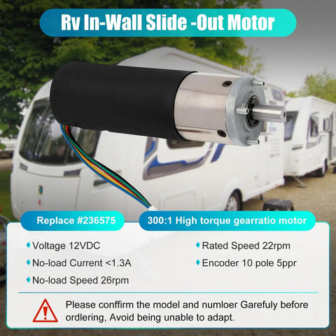 RV In Wall Slide Out Motor 236575 IG 42 10mm With 300 To 1 High Torque Gear Ratio For Lippert Schwintek In Wall Slide System
