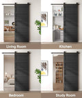 32x84 Inch Wave Style Sliding Barn Door Kit With Hardware Included, installed in living room, bedroom, kitchen, study room
