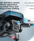Close-up of Dope 4K EIS Camera Drone with advanced lens technology, showcasing 120° wide-angle and XT555 branding.