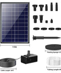 Seven Point Five Watt Solar Water Pump For Ponds And Fountains With DIY Five Foot Tubing Dry Run Protected components layout