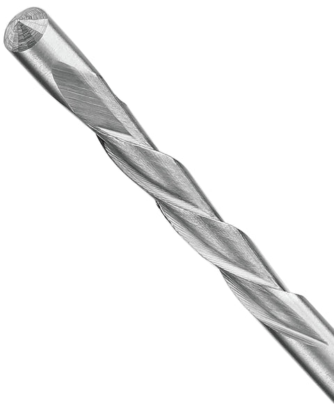 Close-up of a single bit from the 1/8 Inch Drywall Pilot Point Cut Out Bit Set, 10 Pack For Fast, Clean And Precise Drywall Openings.