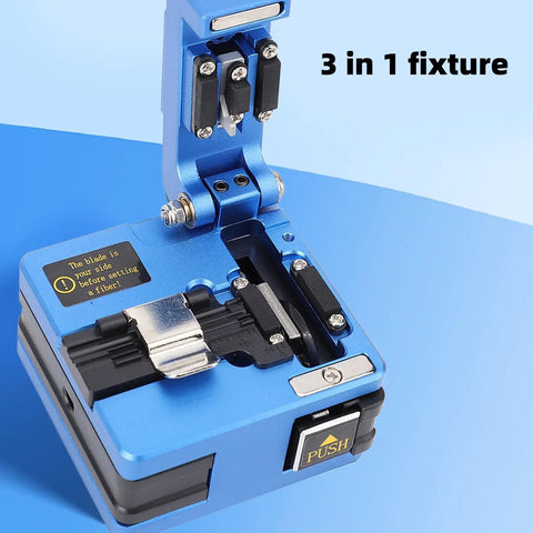 Pro Grade Fiber Optic Cutter With 0.6 Degree Angled Cut, 16 Cutting Points, 125 Micron Coating Diameter, Tungsten Steel Build, Blue