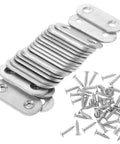 Stainless Steel Flat Straight Bracket Set For Furniture And Cabinets Heavy Duty Corner Brace Plates 22 Pack with screws