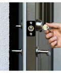 Heavy Duty Door Ball Catch Kit With Screws Keeps Cabinets Secure Silent Spring Roller Stopper For Gate Closets Sliding Doors Easy Install on door with key.