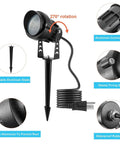Warm White Outdoor Landscape Spotlight 12W 3000K IP65 Waterproof Garden Lighting with aluminum cooling body and rubber ring