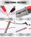 Two Piece Multimeter Test Probes Kit With Ultra Sharp Alloy Tips CAT III 1000V 20A Leads featuring safety and grip features