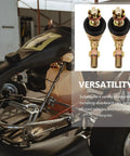 Two Pairs M10 Tie Rod End Ball Joint Kit For Go Karts And ATVs with bolt-on install, showing heavy duty iron construction.