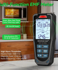 3 In 1 EMF Detector And Rechargeable EMF Meter For Home Use Office Setup And Travel, Measures Electric Field Magnetic Field And RF Radiation With Triple Axis X Y Z Detection And RF Signal Split For WiFi Phone And Microwave, handheld digital meter near microwave