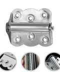 Top view of Self Closing Door Hinges With Automatic Spring Load 2.7 Inch Stainless Steel 3 Pack With Screws Silver Finish