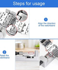 6-Piece Watch Band Link Remover Tool Kit With Spring Bar Tool And Replacement Pins For Easy Diy Metal Watch Band Resizing At Home