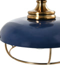 Industrial Caged Dome Metal Semi Flush Ceiling Light In Brushed Brass And Navy Blue For Living Rooms Hallways Kitchens And Entryways Old School Edison Bulb Vibe Durable Metal Cage Shade Hardwired