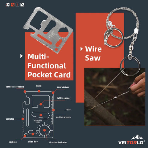 12 In 1 Survival Gear Kit For Outdoorsy Dads And Guys Gift Set Perfect For Fathers Day Fishing Hunting Camping And Adventure Enthusiasts Birthday Gift For Him with pocket card and wire saw