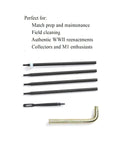 Top Shelf M1 Garand Care Kit Featuring Bronze Wrench And Gas Cylinder Screw With Multi Tool Oiler And Brass Chamber Brushes, cleaning rods and brush included.