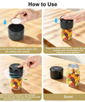 Steps to use Dual Mason Jar Vacuum Sealer Kit With Separate Wide Mouth And Regular Mouth Sealers Plus 20 Canning Lids