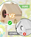 Wooden Bird House Hanging Outdoor Nest Box For Garden Decor vs competitor with size comparison and design features.