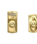 Keyless Entry Door Lock With Camelot Keypad And Knob No Key Needed Electronic Access Flex Lock Auto Lock Bright Brass Finish