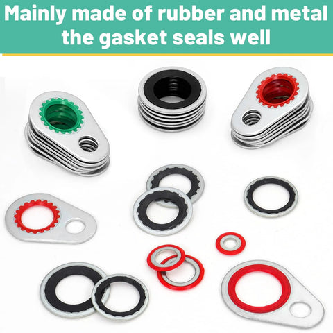 XBVV 95-piece automotive A/C compressor gasket kit with rubber and metal seals in 12 sizes