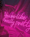 You Are Like Really Pretty Neon Lights Sign for Wall Decor Bar Salon Home Shop and Party Large Dimmable Pink Neon LED Sign on wall
