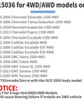 Text listing vehicles compatible with Front Wheel Hub Bearing Assembly 515036 for Chevy Silverado 1500 1999-2006 4x4 OE Replacement.