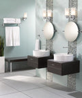 Bathroom scene featuring 22 Inch By 22 Inch Frameless Pivoting Tilting Chrome Bathroom Mirror Nail Your Best Angle Every Time With Super Reflective Finish And No Sweat Easy Install For Any Decor above sink.