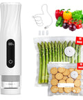 Compact Handheld Vacuum Sealer For Food Storage With 80kPa Suction 1800mAh Battery 30 Reusable Bags Keeps Food Fresh Up To 5x Longer