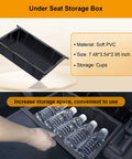 Five Piece Center Console Organizer Tray Set For Tesla Model Y Juniper 2025 2026 shown as underseat storage box holding water bottles