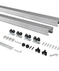 8 Ft Double Pocket Door Track Kit With Concealed Sliding System, Two 44.69 Inch Rails For 48 Inch Double Door Width components