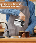 Barista using All-In-One 58mm Espresso Accessories Kit With Spring-Loaded Calibrated Tamper, WDT Tool, Milk Pitcher, and more